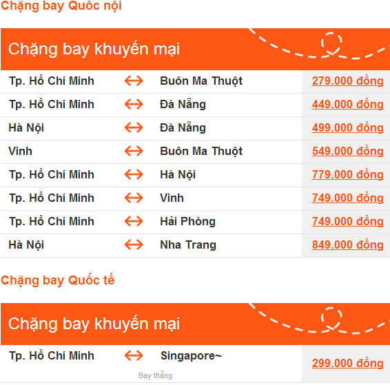 Chương trình giá hot Jetstar