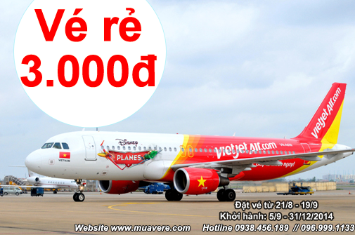 Vietjet bán vé 3000 đồng.