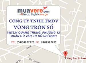 Vé máy bay Muavere.com - bản đồ văn phòng tại Hồ Chí Minh