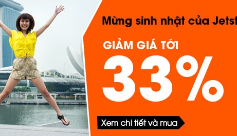 Jetstar giảm 33% giá vé máy bay nhân sinh nhật lần thứ 9
