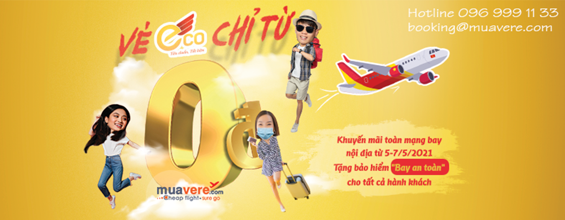 Vietjet Air khuyến mại vé máy bay 0 đồng mùa hè